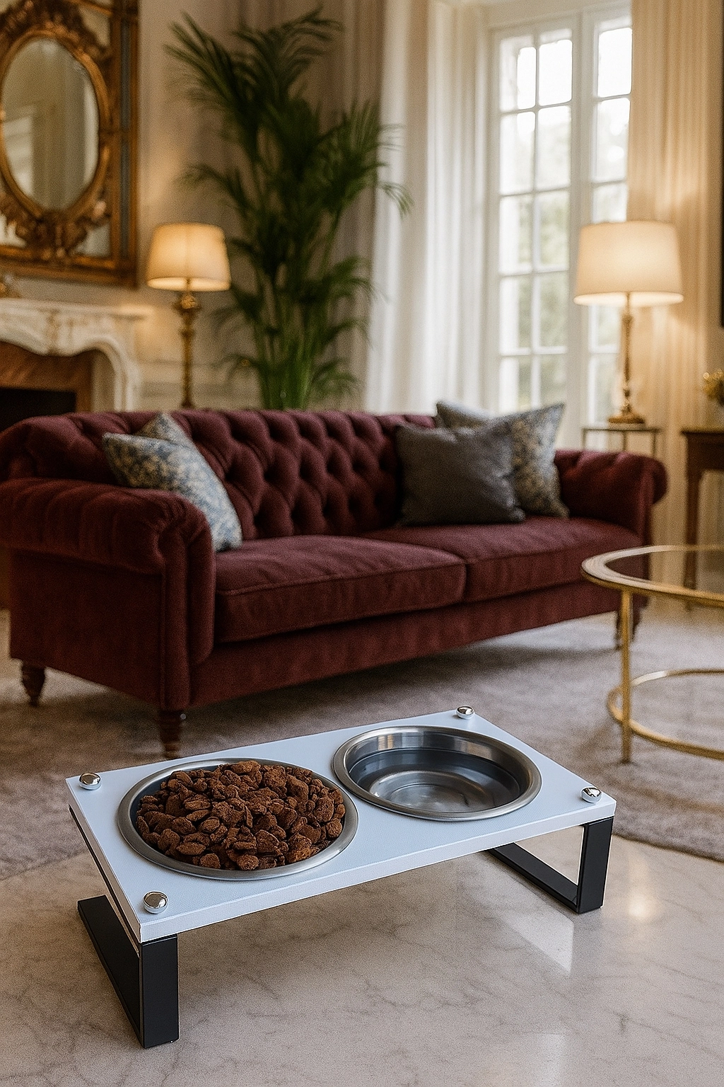 Kedi ve Köpekler İçin Mama ve Su Standı - Yüzde 10 Eğimli, Yüksek Kalite ve Sağlıklı Tasarım