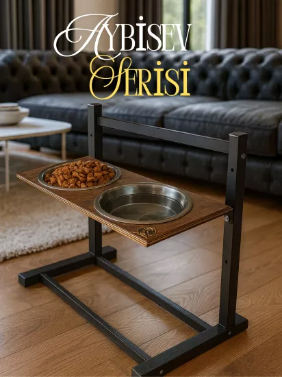 Büyük ve Orta Boy Köpekler İçin Ayarlanabilir 3 Yükseklikli Paslanmaz Çelik Mama ve Su Kabı Standı