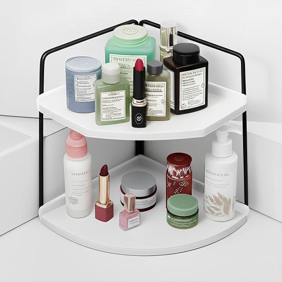 Takı Ve Makyaj Malzemesi İçin Çok Amaçlı Düzenleyici Banyo Masaüstü Kozmetik Organizeri Dekoratif 2 Katlı Raf