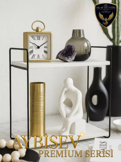 Çok Amaçlı Ahşap Metal Raf 2 Katlı – Aybisev Premium Kalitesiyle