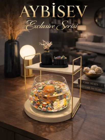 Modern ve Lüks Mekânlar İçin Cam Fanus Beta Balığı Dekoratif Akvaryum