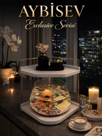 Led Işıklı Beta Akvaryumu & Fanusu, Dekoratif Masaüstü Cam Balık Fanusu Modern Tasarım