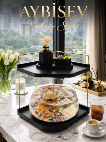 Led Işıklı Beta Akvaryumu & Fanusu, Dekoratif Masaüstü Cam Balık Fanusu Modern Tasarım