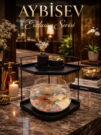 Beta Balığı İçin Led Işıklı Akvaryum Fanusu, Şık  Masaüstü Cam Tasarım