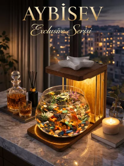 Beta Akvaryum Exclusive Cam Fanus – Işıklı, Modern ve Lüks Masa Üstü Aksesuar