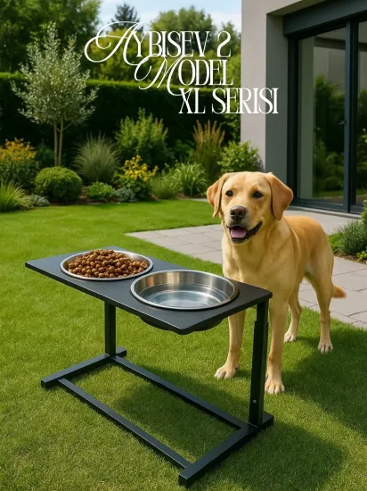 XL Büyük Irk Köpekler İçin Yüksekliği Ayarlanabilir Mama Su Standı 