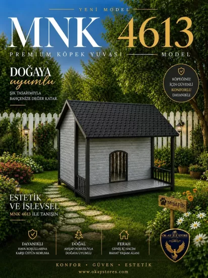 Büyük Irk Köpek Kulübesi Ahşap Verandalı Bahçe Evi Dört Mevsim Kullanıma Uygun Model