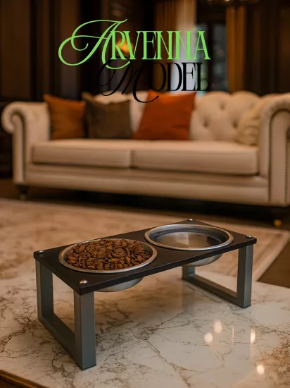 Kedi ve Köpekler İçin Sağlıklı Yeme Standı, Paslanmaz Çelik Şık Tasarım ve Kaymaz Ayaklar