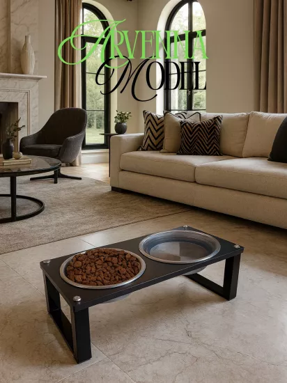 Kedi ve Köpekler İçin Sağlıklı Yeme Standı, Paslanmaz Çelik Şık Tasarım ve Kaymaz Ayaklar