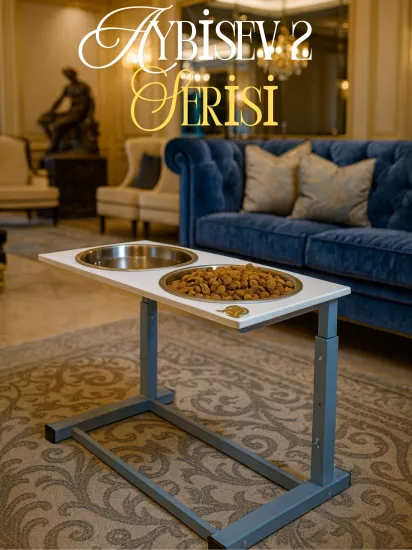 Büyük ve Orta Boy Köpekler İçin Ayarlanabilir 3 Yükseklikli Paslanmaz Çelik Mama ve Su Kabı Standı