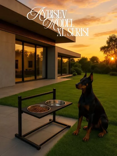  XL Ayarlanabilir Köpek Mama Su Kabı Standı | Büyük Irklar İçin Metal Stand