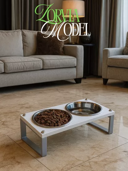 Kedi ve Köpekler İçin Mama ve Su Standı - Yüzde 10 Eğimli, Yüksek Kalite ve Sağlıklı Tasarım