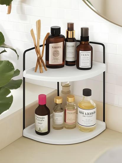 Takı Ve Makyaj Malzemesi İçin Çok Amaçlı Düzenleyici Banyo Masaüstü Kozmetik Organizeri Dekoratif 2 Katlı Raf
