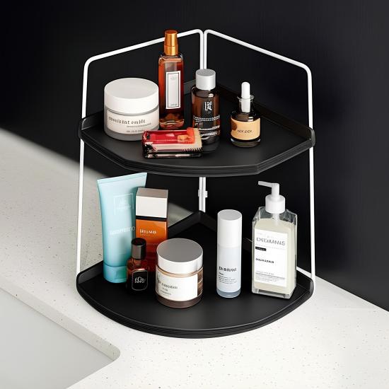 Takı Ve Makyaj Malzemesi İçin Çok Amaçlı Düzenleyici Banyo Masaüstü Kozmetik Organizeri Dekoratif 2 Katlı Raf