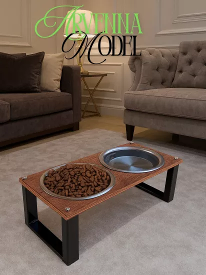 Kedi ve Köpekler İçin Sağlıklı Yeme Standı, Paslanmaz Çelik Şık Tasarım ve Kaymaz Ayaklar