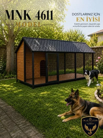 XL Köpek Kulübesi Dış Mekana Uyumlu Geniş Hacimli Dört Mevsim Kullanıma Uygun Bahçe ve Açık Alanlar MNK4611 MODEL