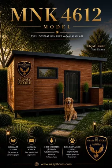 XL Köpek Kulübesi Dış Mekana Uyumlu Geniş Hacimli Dört Mevsim Kullanıma Uygun Bahçe ve Açık Alanlar MNK4612 MODEL