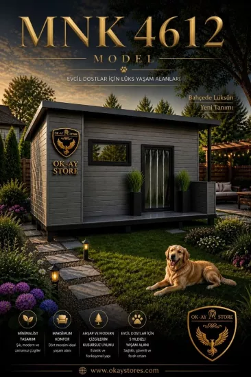 XL Köpek Kulübesi Dış Mekana Uyumlu Geniş Hacimli Dört Mevsim Kullanıma Uygun Bahçe ve Açık Alanlar MNK4612 MODEL