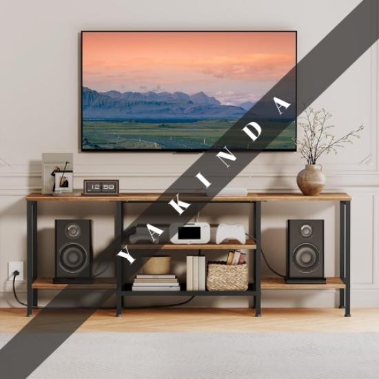 Açık Depolama Raflı TV Konsol Sehpası, Oturma Odası Yatak Odası İçin