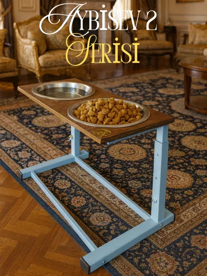 Büyük ve Orta Boy Köpekler İçin Ayarlanabilir 3 Yükseklikli Paslanmaz Çelik Mama ve Su Kabı Standı