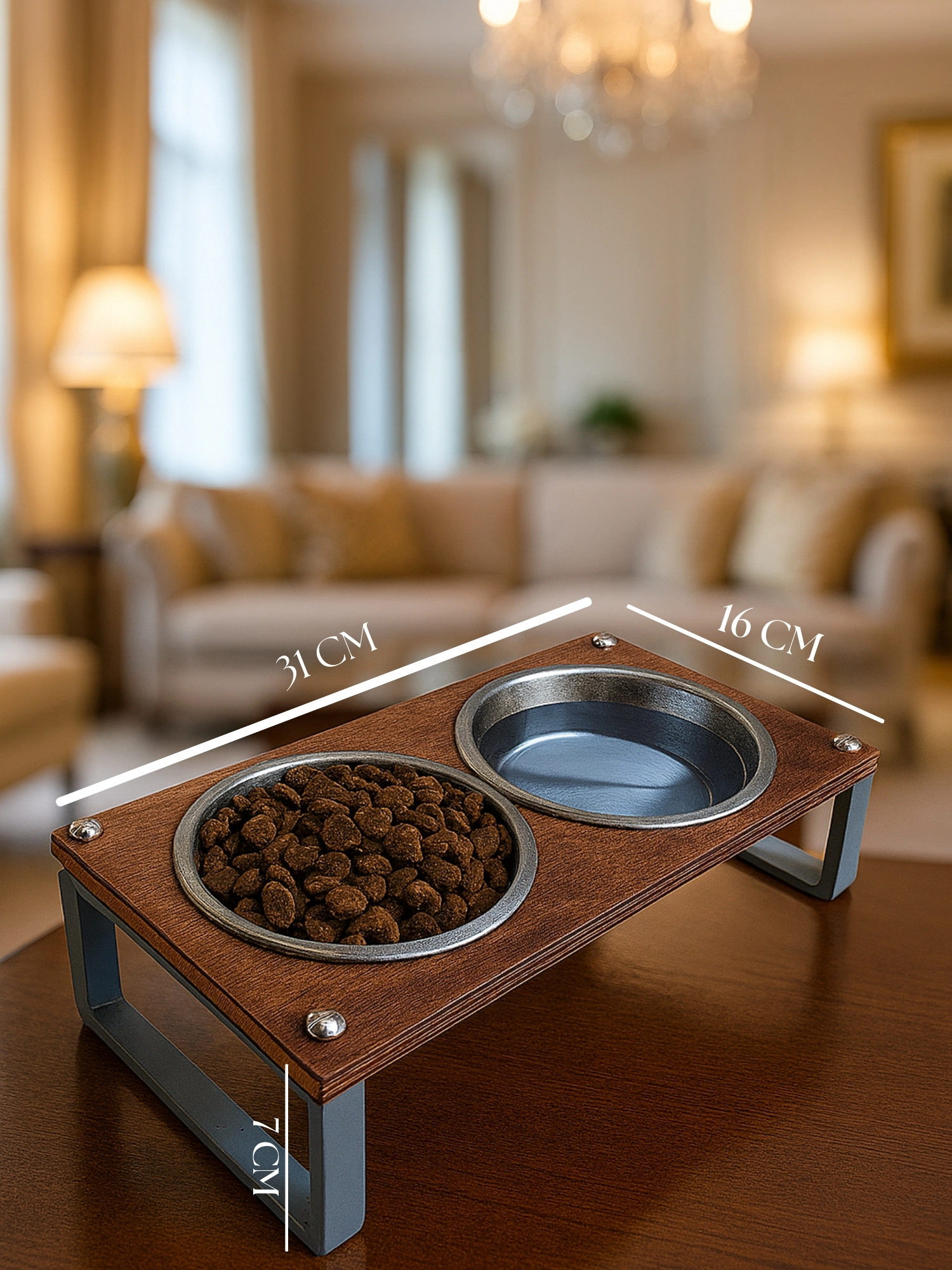 Kedi ve Köpekler İçin Mama ve Su Standı - Yüzde 10 Eğimli, Yüksek Kalite ve Sağlıklı Tasarım