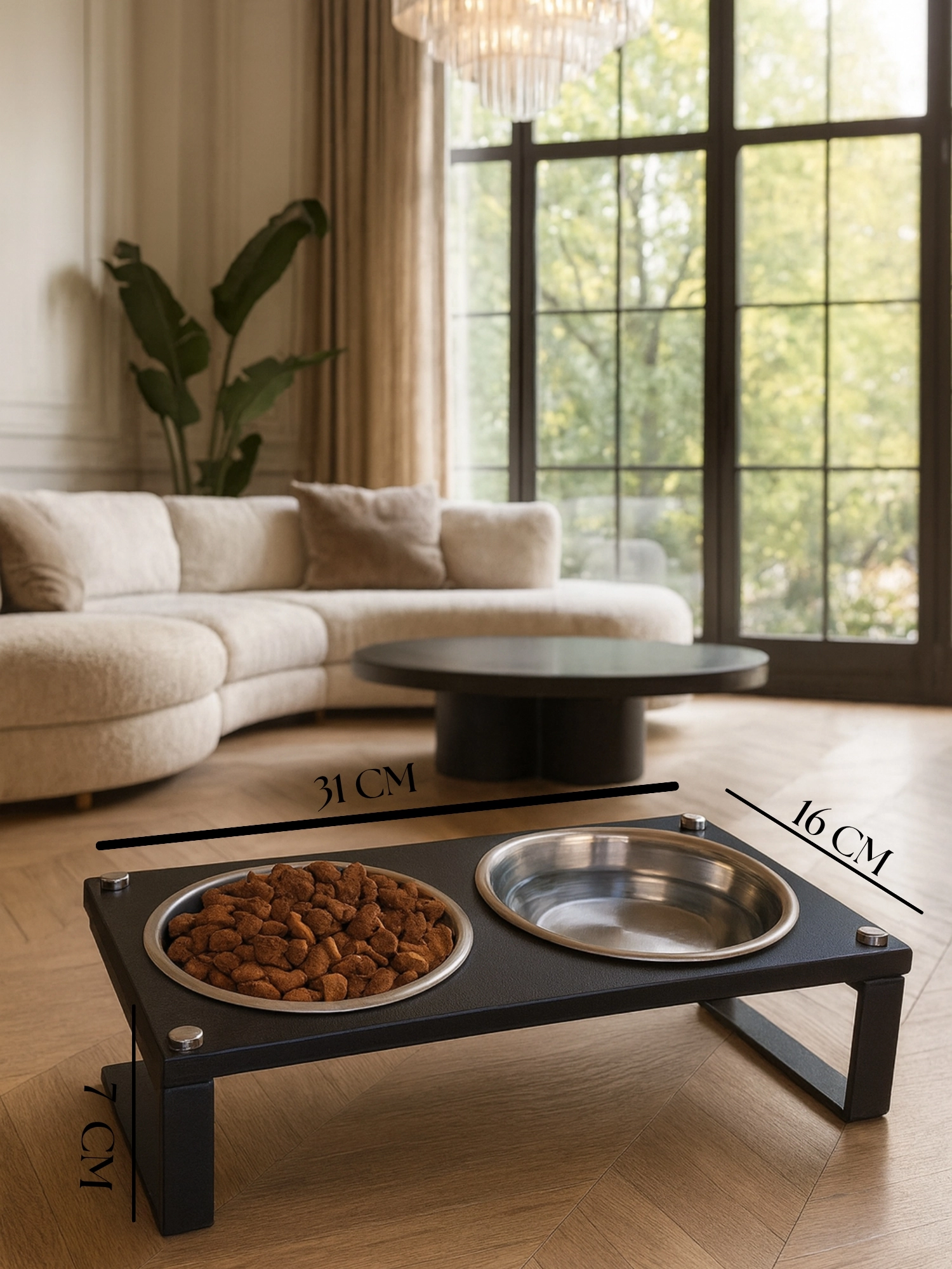 Kedi ve Köpekler İçin Mama ve Su Standı - Yüzde 10 Eğimli, Yüksek Kalite ve Sağlıklı Tasarım