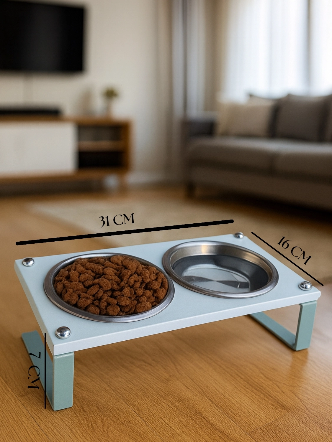 Kedi ve Köpekler İçin Mama ve Su Standı - Yüzde 10 Eğimli, Yüksek Kalite ve Sağlıklı Tasarım