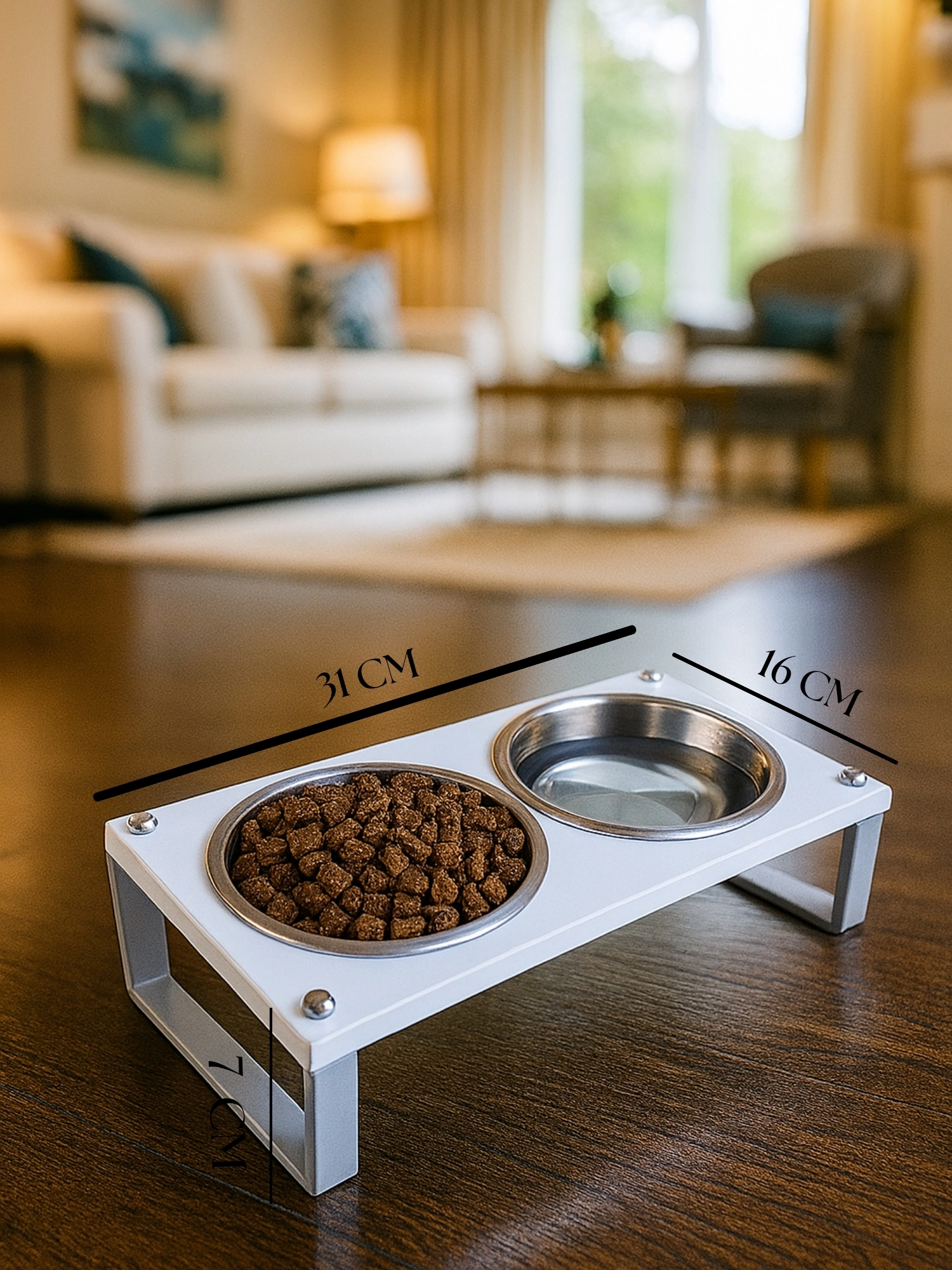 Kedi ve Köpekler İçin Mama ve Su Standı - Yüzde 10 Eğimli, Yüksek Kalite ve Sağlıklı Tasarım