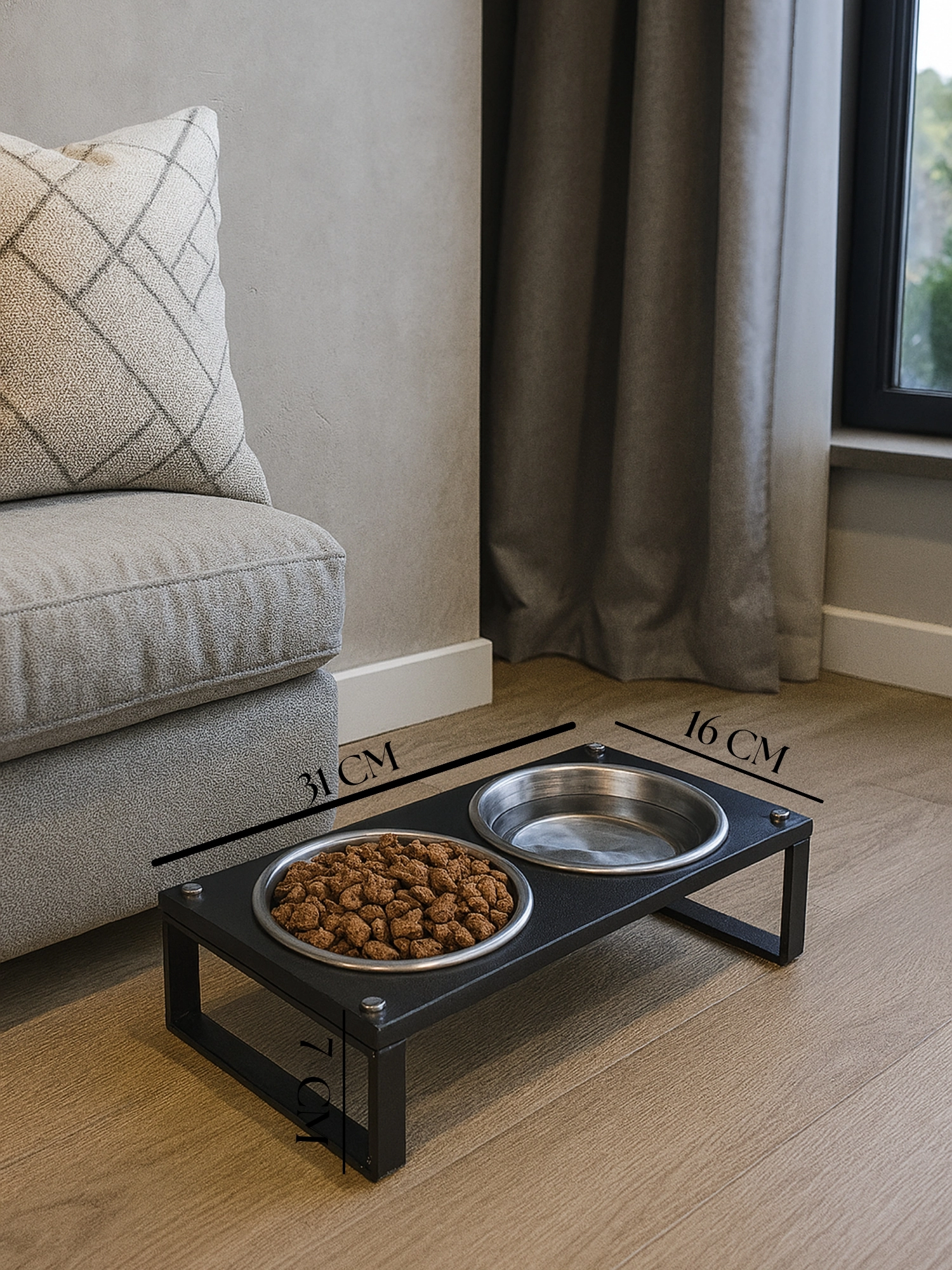 Kedi ve Köpekler İçin Mama ve Su Standı - Yüzde 10 Eğimli, Yüksek Kalite ve Sağlıklı Tasarım