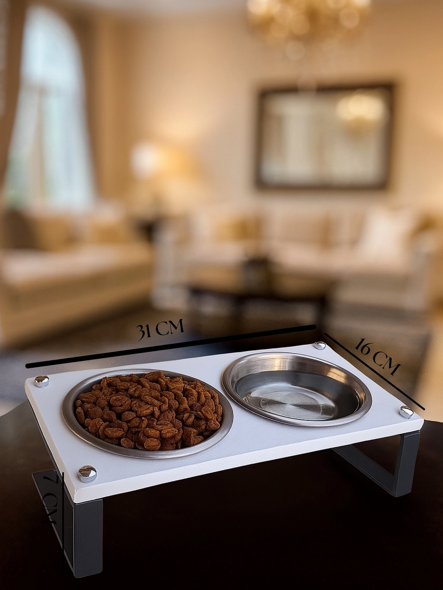 Kedi ve Köpekler İçin Mama ve Su Standı - Yüzde 10 Eğimli, Yüksek Kalite ve Sağlıklı Tasarım